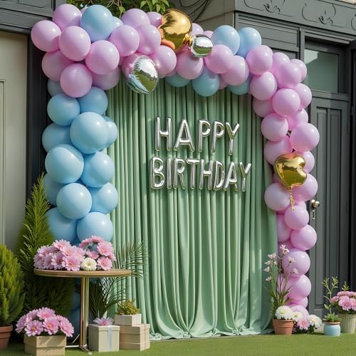 Sage Green Backdrop Curtain for Parties Backdrop Drapes 10x8FT in 10FTx8FT in Sage Green, alternate view 6