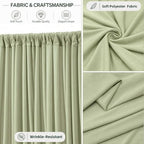 Sage Green Backdrop Curtains, 4 Panels, 5FT x 10FT Each, Wrinkle-Resistant in 5ft X 10ft (4 Panels) in Sage, alternate view 3