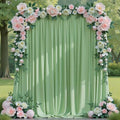 Sage Green Backdrop Curtains Drapes for Party Wedding 5x8FT 2 Panel in 5'(W) x 8'(H), 2 panels in Sage Green