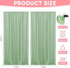Sage Green Backdrop Curtains Drapes for Party Wedding 5x8FT 2 Panel in 5'(W) x 8'(H), 2 panels in Sage Green, alternate view