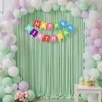 Sage Green Backdrop Curtains Drapes for Party Wedding 5x8FT 2 Panel in 5'(W) x 8'(H), 2 panels in Sage Green, alternate view