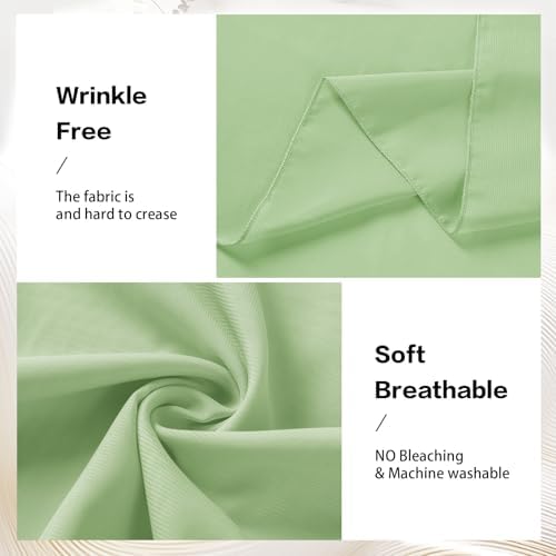 Sage Green Backdrop Curtains for Parties, Chiffon Photo Backdrop Drapes 2 Panels 5x10FT Sheer Outdoor Curtain, alternate view