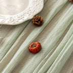 Sage Green Cheesecloth Table Runner 120 Inches Fall Party Home Decorations, alternate view 3
