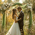 Sage Green Chiffon Wedding Arch Draping Fabric, 31" x 20FT, 1 Panel in 31"W x 236"L (Pack of 1) in Sage Green, alternate view