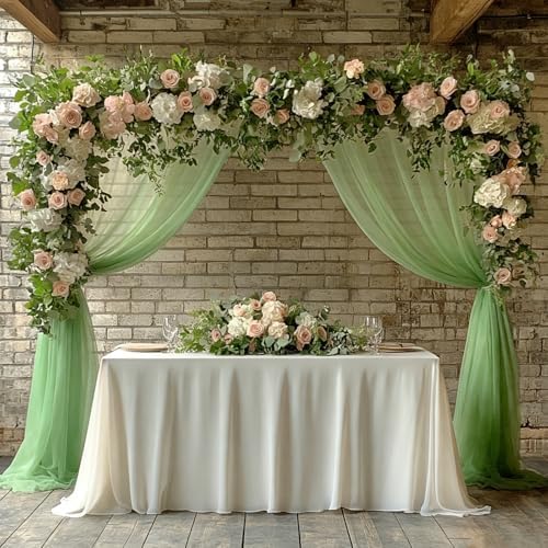 Sage Green Chiffon Wedding Arch Draping Fabric, 31" x 20FT, 1 Panel in 31"W x 236"L (Pack of 1) in Sage Green, alternate view