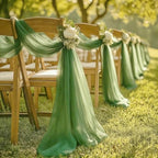 Sage Green Chiffon Wedding Arch Draping Fabric, 31" x 20FT, 1 Panel in 31"W x 236"L (Pack of 1) in Sage Green, alternate view