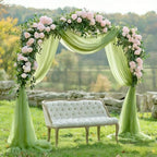 Sage Green Chiffon Wedding Arch Draping Fabric, 31" x 20FT, 1 Panel in 31"W x 236"L (Pack of 1) in Sage Green, alternate view