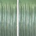 Sage Green Foil Fringe Streamers 8.2ft x 3.2ft 2 PCS in Sage Green