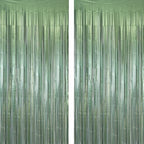Sage Green Foil Fringe Streamers 8.2ft x 3.2ft 2 PCS in Sage Green