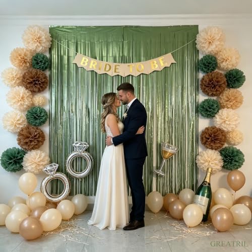 Sage Green Foil Fringe Streamers 8.2ft x 3.2ft 2 PCS in Sage Green, alternate view 5