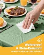 Sage Green Plastic Table Cloth Disposable, 4 Pack, 54 x 108 in, alternate view 2
