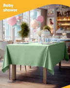 Sage Green Plastic Table Cloth Disposable, 4 Pack, 54 x 108 in, alternate view 5