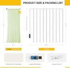 Sage Green Tulle Backdrop with Fairy Lights for Parites Wrinkle-Free Sheer Curtain Drapes Photo Back Drop for, alternate view