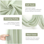 Sage Green Wedding Arch Draping Fabric 28" x19FT Sheer Curtain Drapes in 28" width x 19Ft length(1 Panel) in, alternate view