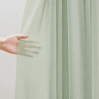 Sage Green Wedding Arch Draping Fabric Sheer Curtain Drapes 3 Panels | 20 ft Extra Long Shimmery Backdrop, alternate view 4