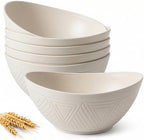 Salad Bowls Set of 6, 60 OZ Large Wheat Straw Bowls for Kitchen, Camping, Party, Unbreakable Lightweight Popcorn