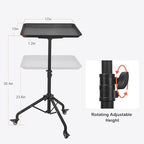 Salon Tray Cart Salon Rolling Tray, Tattoo Tray with Wheels Adjustable Height, Service Storage Tray Trolley for, alternate