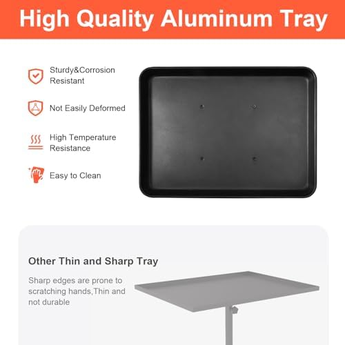 Salon Tray Cart Salon Rolling Tray, Tattoo Tray with Wheels Adjustable Height, Service Storage Tray Trolley for, alternate