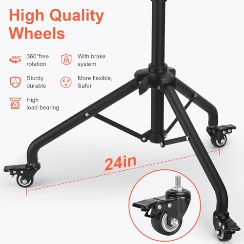 Salon Tray Cart Salon Rolling Tray, Tattoo Tray with Wheels Adjustable Height, Service Storage Tray Trolley for, alternate