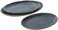 Sandy Pines 3 Piece Oval Platter Set, 15.7”, 13.75” & 12” Stoneware Serving Platters, Reactive Glaze Finish