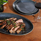 Sandy Pines 3 Piece Oval Platter Set, 15.7”, 13.75” & 12” Stoneware Serving Platters, Reactive Glaze Finish, alternate view 3