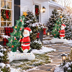 Santa Christmas Tree Balloons, 2 PCS 3.5FT Self Standing Balloons for Decor, alternate view 7
