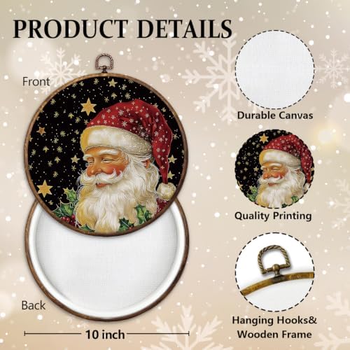 Santa Claus Christmas Round Framed Wall Art 10"x10", alternate view 2