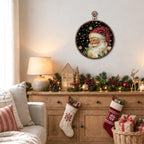 Santa Claus Christmas Round Framed Wall Art 10"x10", alternate view 3