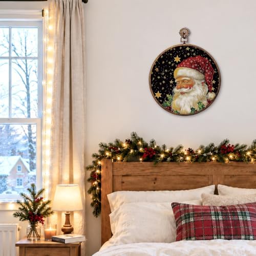 Santa Claus Christmas Round Framed Wall Art 10"x10", alternate view 4