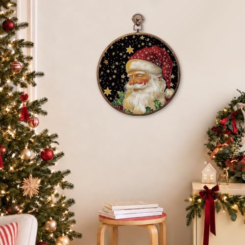 Santa Claus Christmas Round Framed Wall Art 10"x10", alternate view 5