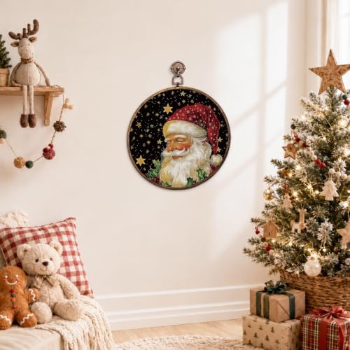 Santa Claus Christmas Round Framed Wall Art 10"x10", alternate view 6