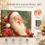 Santa Claus Christmas Wall Art, Santa Blowing Pink Bubblegum Canvas Prints, alternate view 5