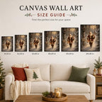 Santa Claus Framed Christmas Wall Art, Snowy Forest Cabin Canvas Pictures, alternate view 6