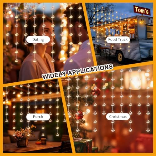 Santa Hats Curtain Lights, Warm White Window Lights 70 Hanging Light with Remote Fairy Led Twinkle String Lights, alternate