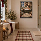 Santa in Bathtub Framed Christmas Wall Art, Funny Bathroom Canvas Pictures, alternate view 4