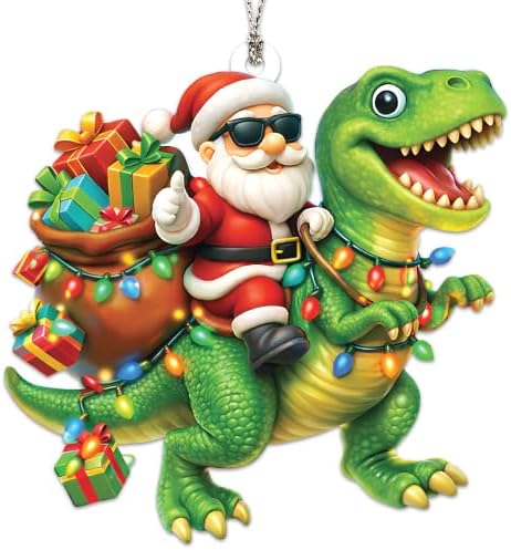 Santa Ornaments, Dinosaur Ornament, Funny Christmas Ornaments, Funny Ornaments, Santa Ornaments for Christmas