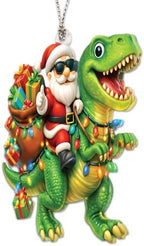 Santa Ornaments, Dinosaur Ornament, Funny Christmas Ornaments, Funny Ornaments, Santa Ornaments for Christmas, alternate view