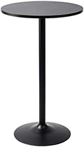 Santina Round Cocktail Bar, Pub and Bistro High Table with Black Top and Base, 1-Pack