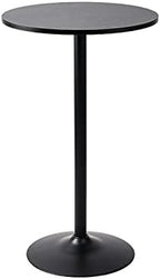 Santina Round Cocktail Bar, Pub and Bistro High Table with Black Top and Base, 1-Pack