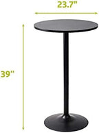 Santina Round Cocktail Bar, Pub and Bistro High Table with Black Top and Base, 1-Pack, alternate view 3