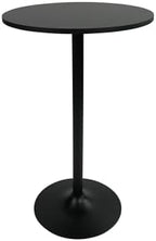 Santina, Single Round Cocktail Bar, Pub, and Bistro High Top Table with Black Top and Base