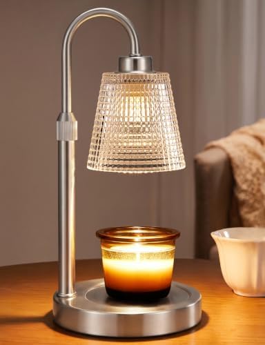 Satin Nickel Candle Warmer Lamp with Timer Home Decor Gifts for Women in Satin Nickel