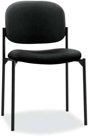Scatter Guest Chair, Armless Office Chairs, Fabric, Black in Black