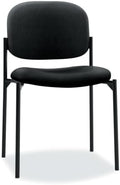 Scatter Guest Chair, Armless Office Chairs, Fabric, Black in Black