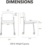 Scatter Guest Chair, Armless Office Chairs, Fabric, Black in Black, alternate view 2