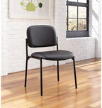 Scatter Guest Chair, Armless Office Chairs, Leather, Black in Black, alternate view 2