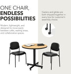 Scatter Guest Chair, Armless Office Chairs, Leather, Black in Black, alternate view 5