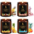 Scented Candles Set, 4 Pack Soy Candles for Home Scented, Candle Gifts for Men Women, Scents of Pineapple