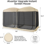 Screen House Room 2024 Upgraded 2 in 1 Screen Tent PoP Up Gazebo with Mesh Mosquito Netting, Sun Shade Outdoor, alternate