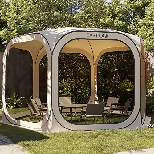 Screen House Tent Pop-Up, Portable Screen Room Canopy Instant Screen Tent 12 x 12 FT with Carry Bag for Patio